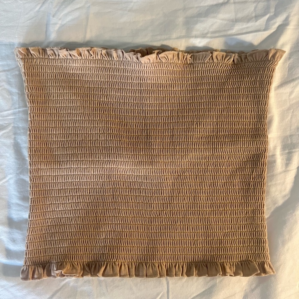 H&M Beige Smocked Tube Top Ruffles summer top